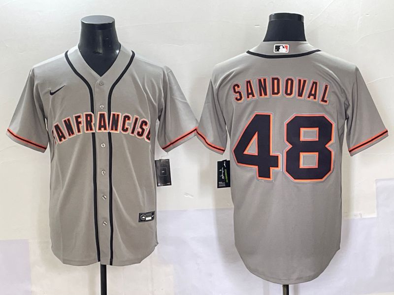 Men 2025 San Francisco Giants #48 Sandoval Grey Game Nike MLB Jersey style 1->san francisco giants->MLB Jersey